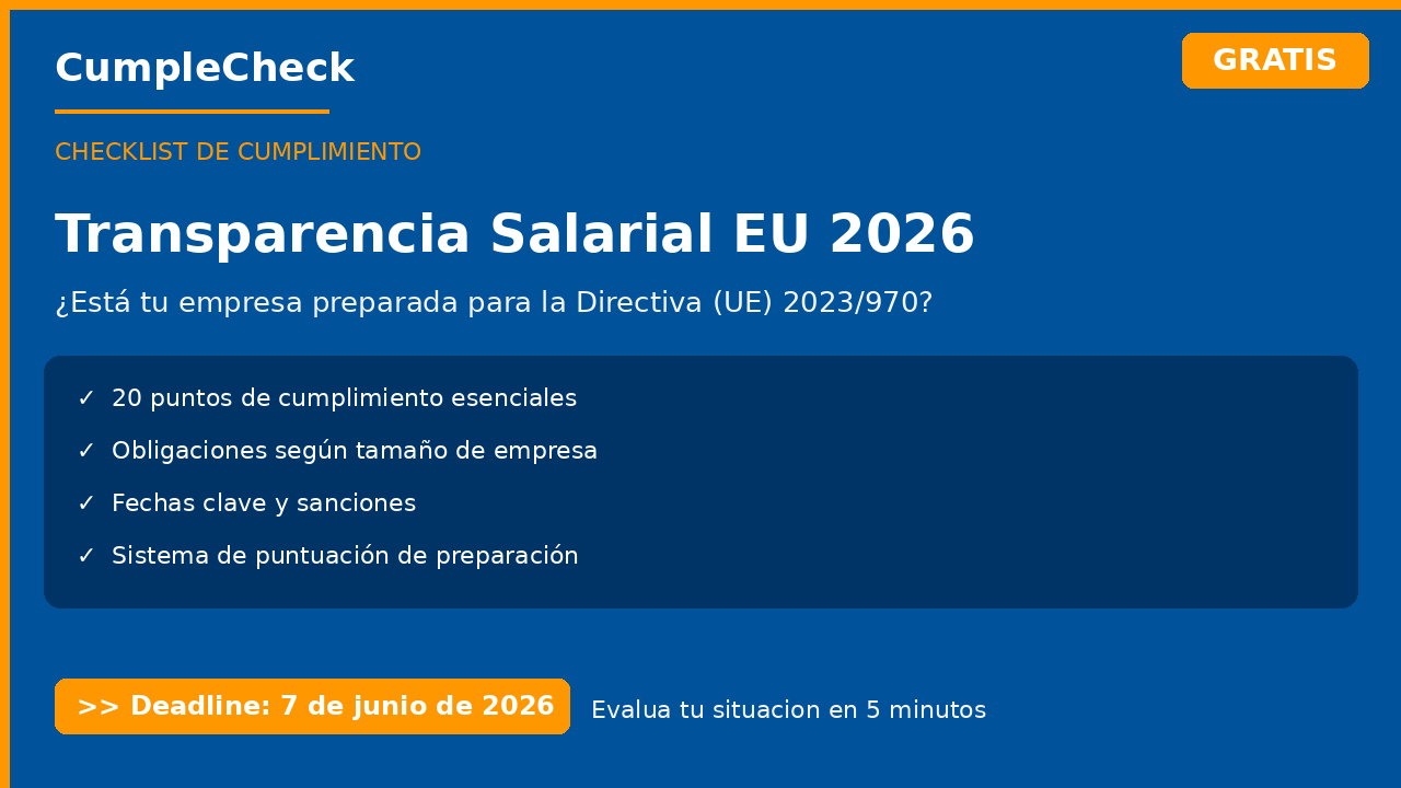 Checklist de Transparencia Salarial EU 2026 para PYMEs